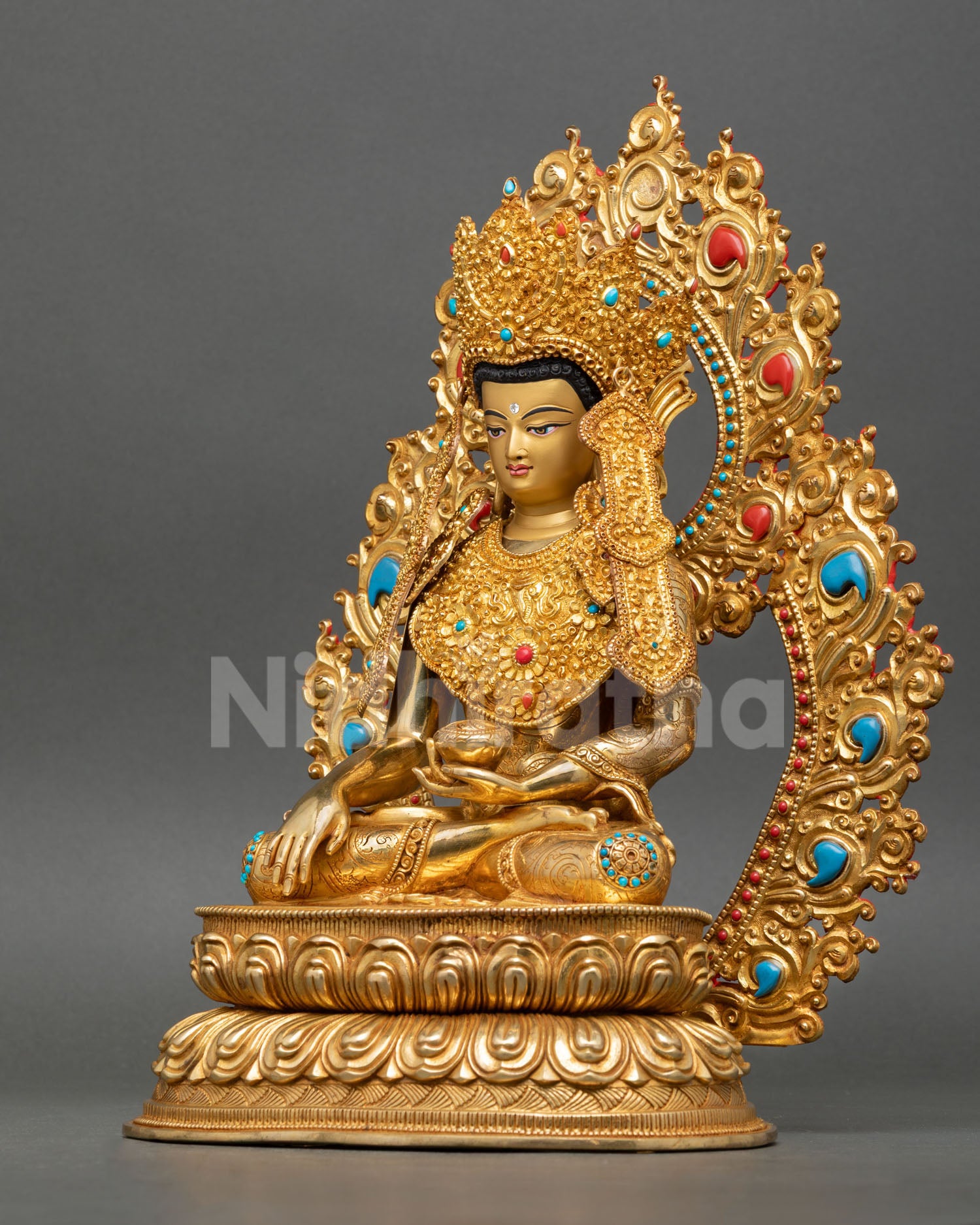 Jowo Rinpoche Statue | 24K Gold Gilded Tibetan Sacred Art