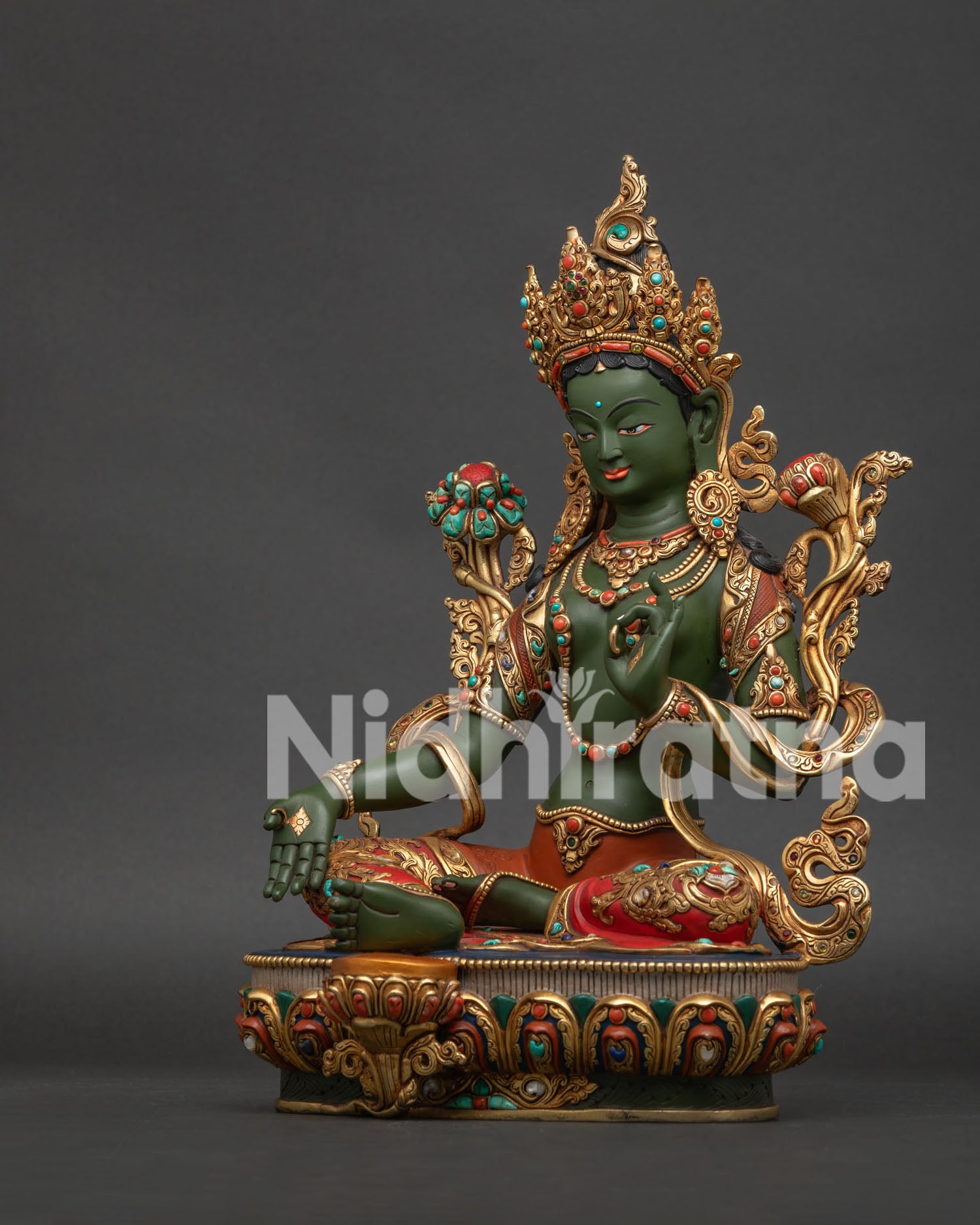 Beautiful Green Tara Statue | Buddhist Compassionate Deity
