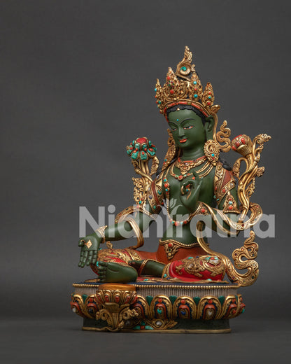 Beautiful Green Tara Statue | Buddhist Compassionate Deity