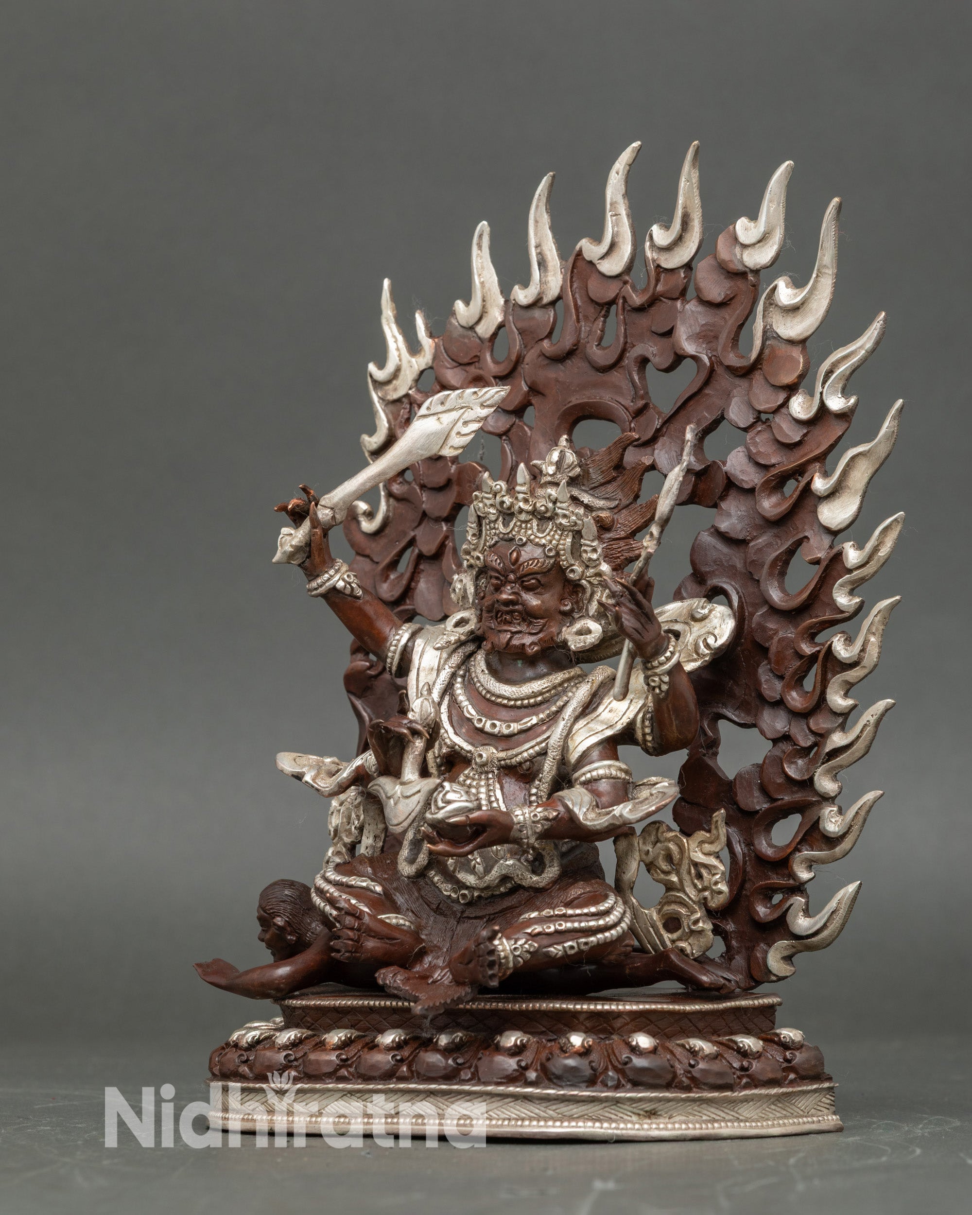 Four-Armed Mahakala Statue | Guardian of Dharma in Tibetan Buddhism