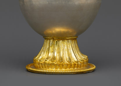 Gold & Silver-plated Che Bhumba | Traditional Buddhist Offering Vessel