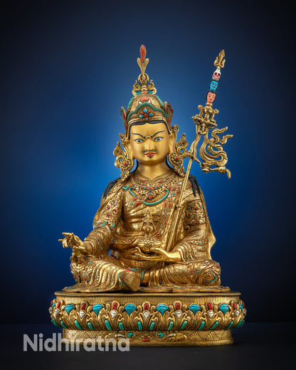 17" Vajrayana Guru Padmasambhava Statue | Handicrafted Nepalese Statues
