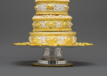 5" Tibetan Mandala Set with Auspicious Symbols | Meditation Decor