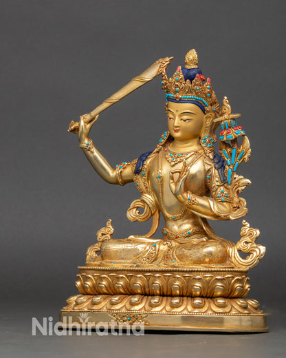 Sacred Manjushree Statue -  Buddhist Deity of Wisdom and Compassion