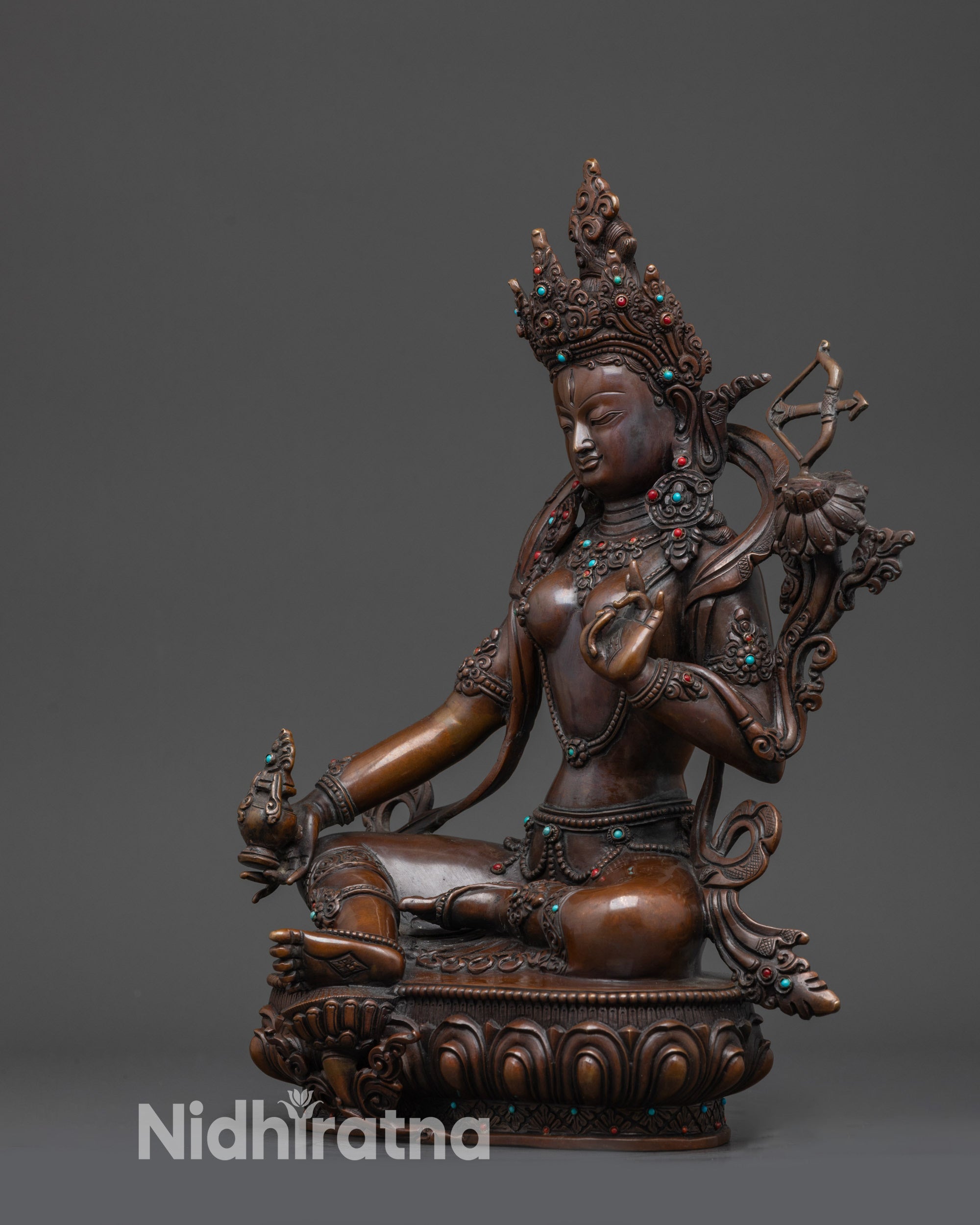 Oxidized Goddess Red Tara Statue | Magnetizing Manifestation of Tara