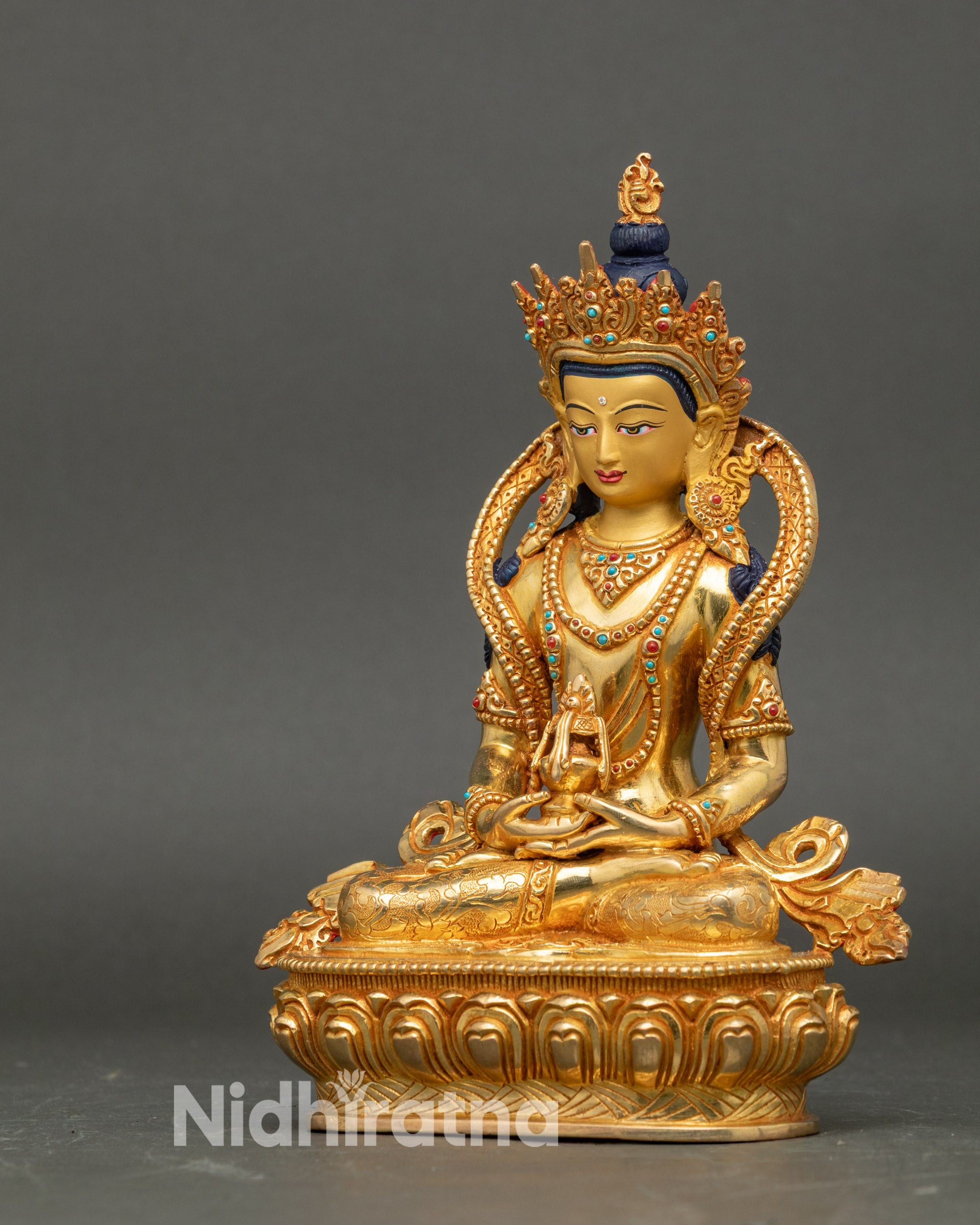 Amitayus Buddha Statue from Nepal – Meditation and Spiritual Decor
