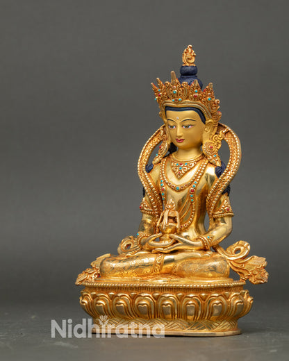 Amitayus Buddha Statue from Nepal – Meditation and Spiritual Decor