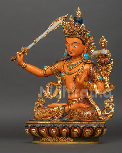 Manjushri Statue |  Hand-Painted Buddhist Artwork