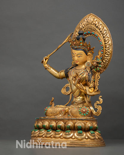 Manjushree Bodhisattva | Traditional Nepalese Buddhist Sculpture
