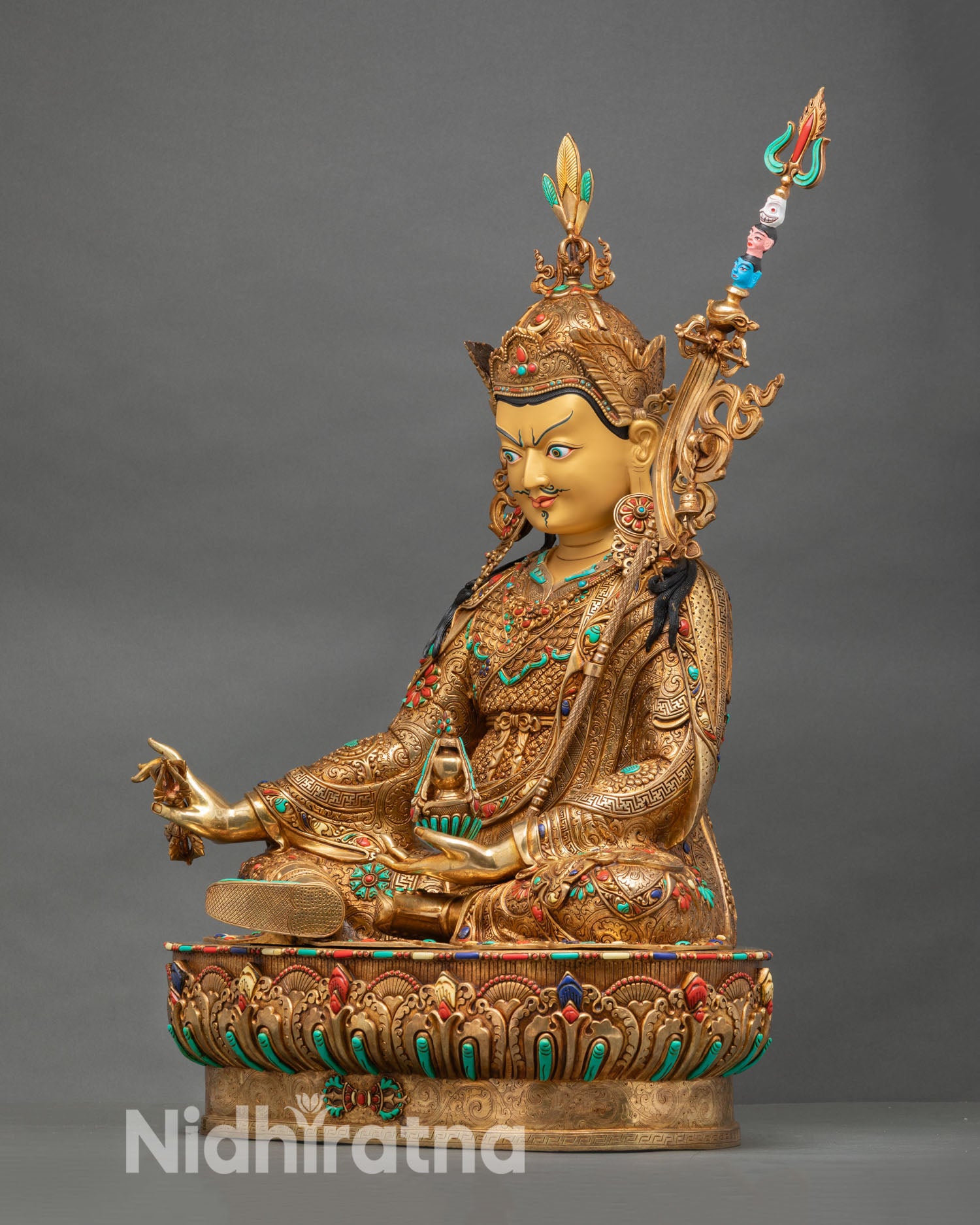 Guru Rinpoche Statue | Traditional Lost-Wax Cast Art from Nepal