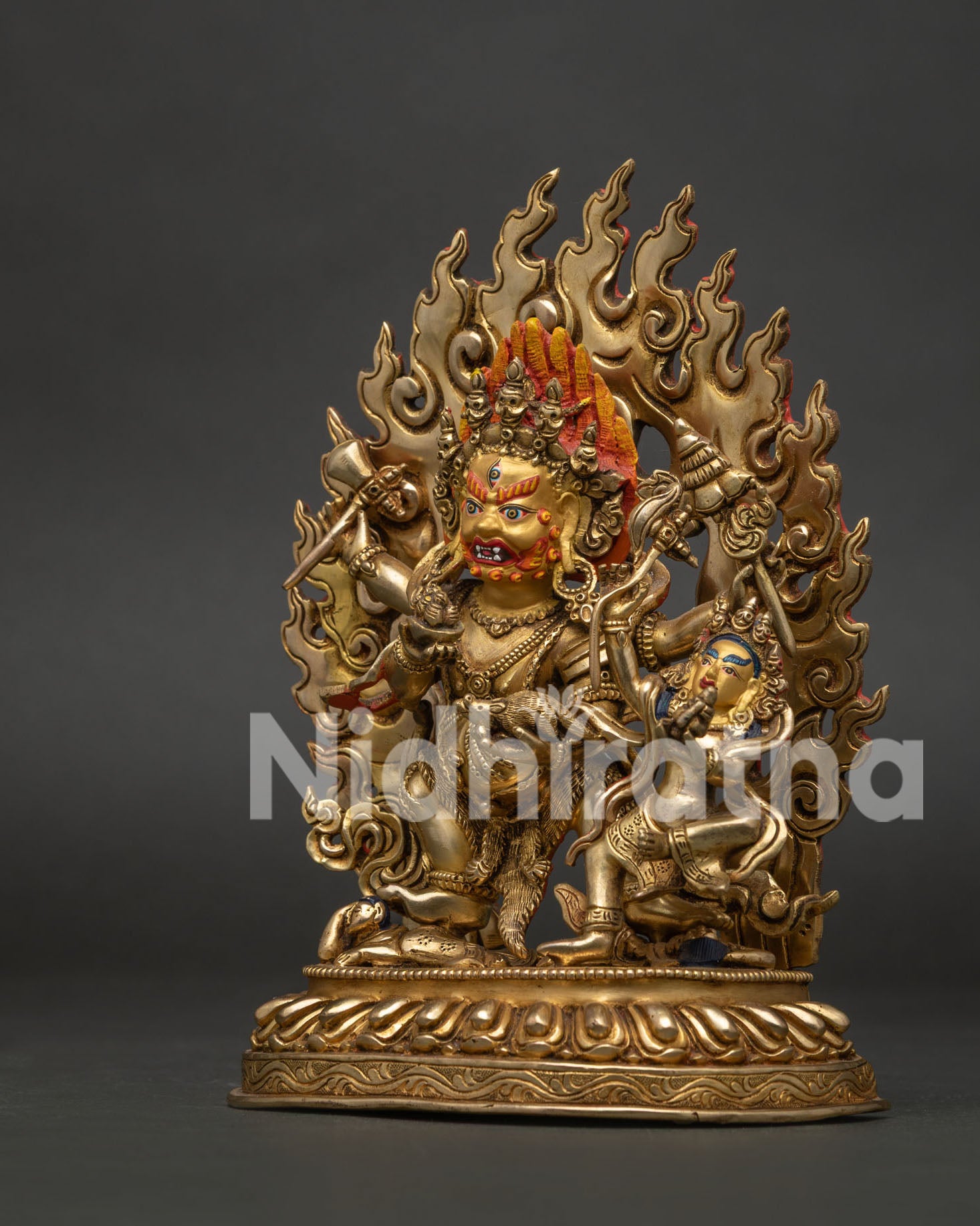 Red Dzambhala Statue | Authentic Nepalese Craftsmanship