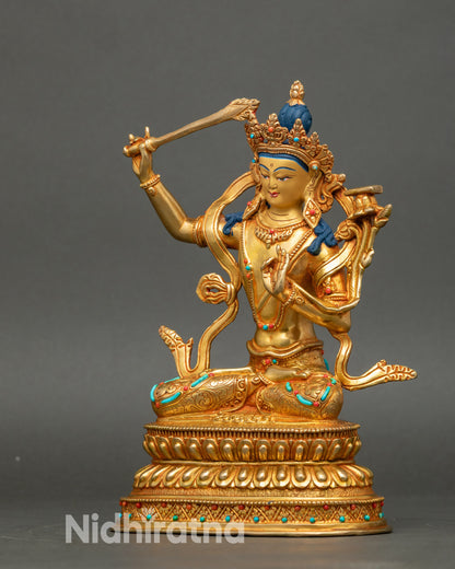 Blessed Manjushree Bodhisattva Statue for Focus and Clarity