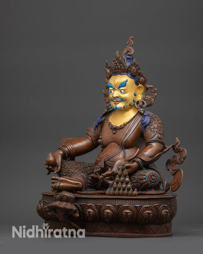 Handcrafted Yellow Dzambhala Statue – God of Wealth from Nepal