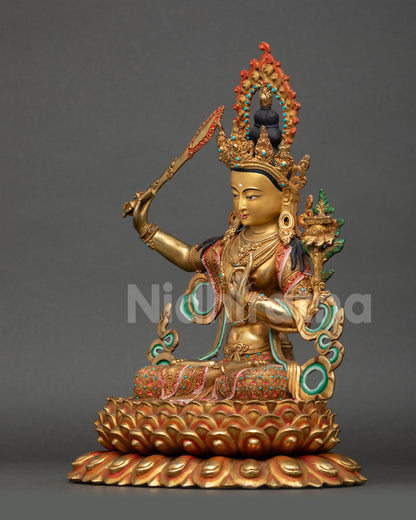 Manjushri Statue | Crafted Spiritual Idol for Meditation Space