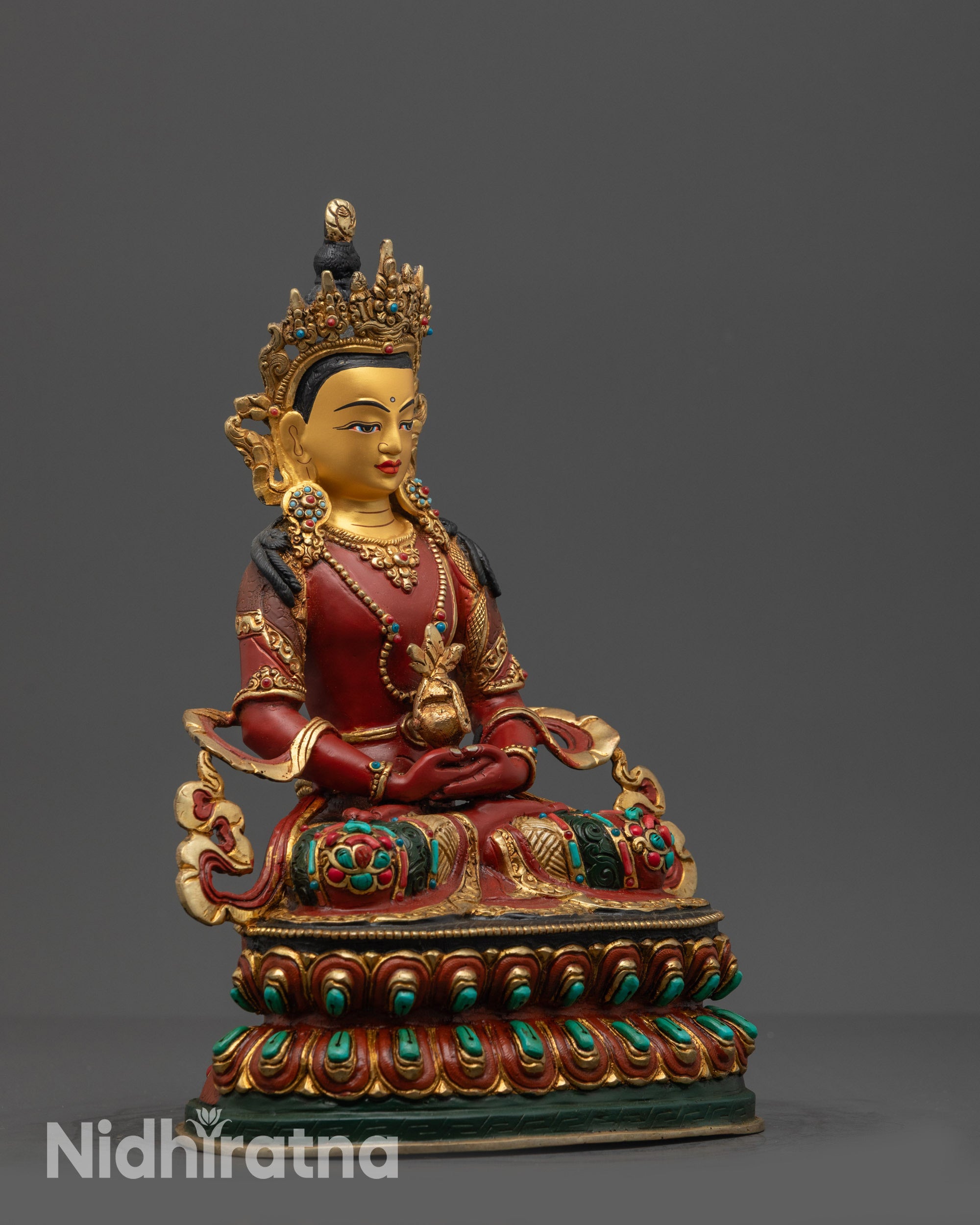 Handcrafted Amitayus Sculpture | Tibetan Buddhist Longevity Deity