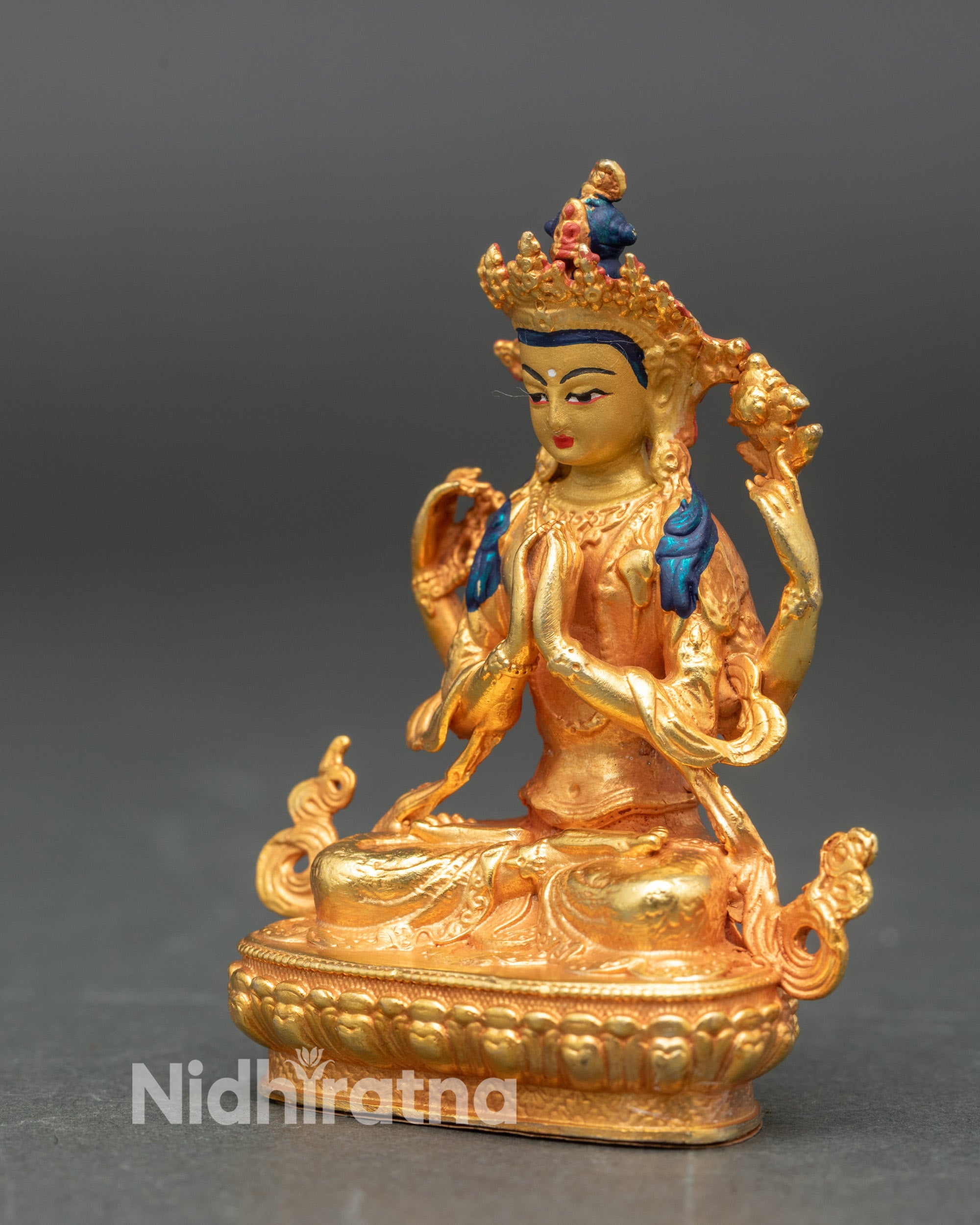 Chenrezig Statue from Nepal | Sacred Tibetan Buddhist Figurine