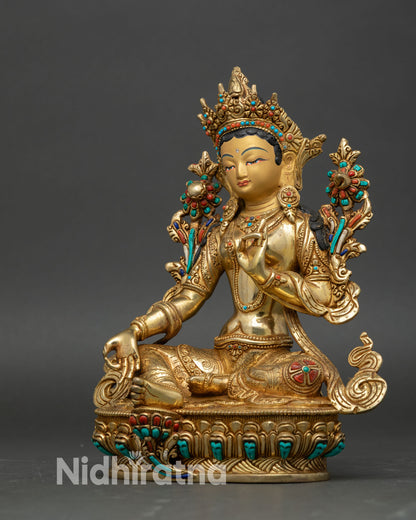 Green Tara Statue | Compassionate Female Bodhisattva