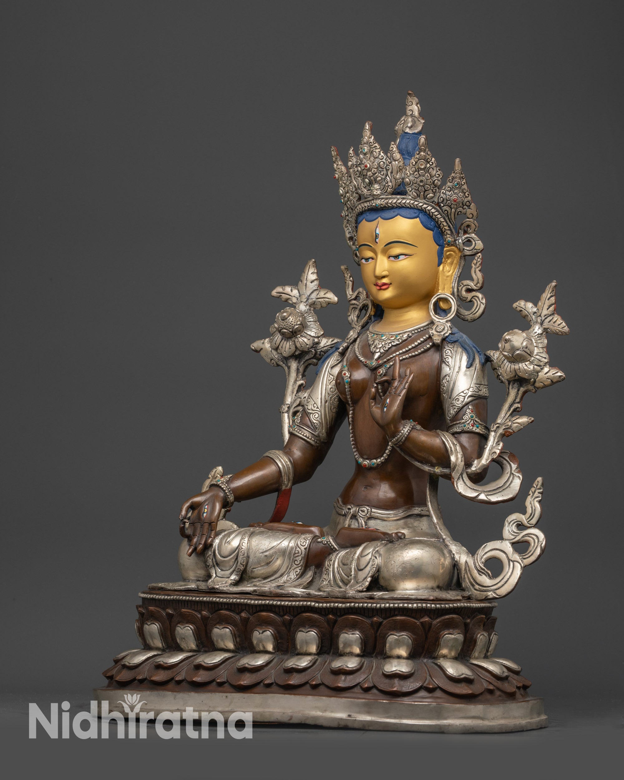 Tibetan White Tara (Sapta Lochani) Statue – Meditation & Altar