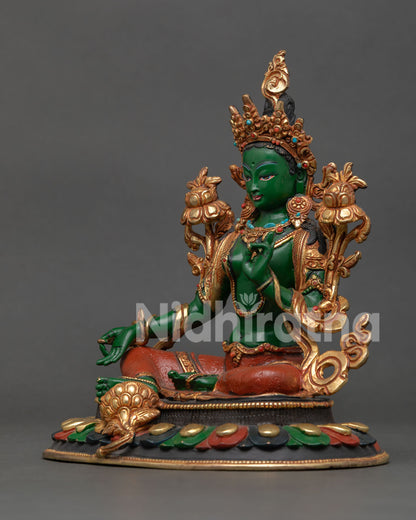 Green Tara Statue | Handmade Newari Craftsmanship