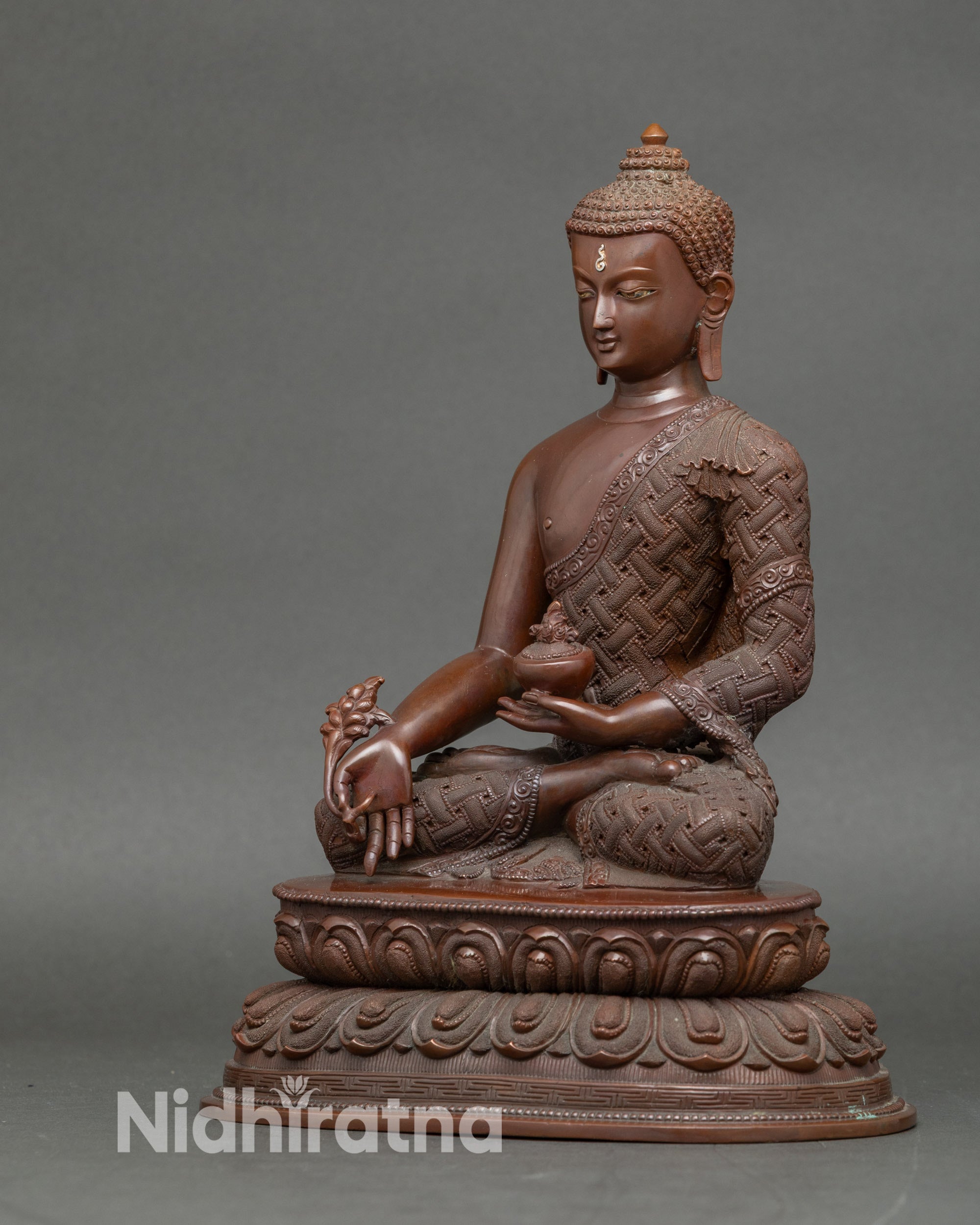 Healing Buddha Statue | Nepalese Copper Sculpture for Devotion