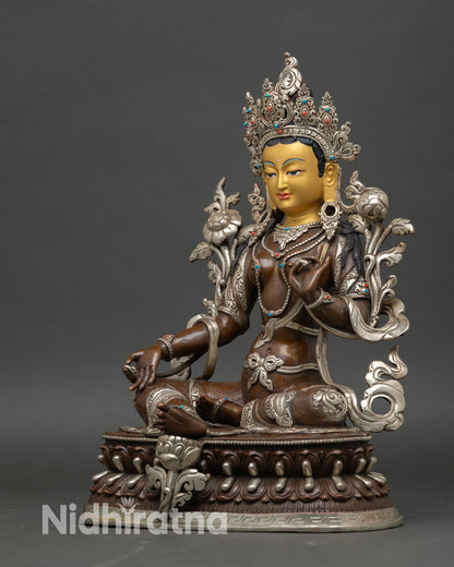 Green Tara Statue - Traditional Nepalese Sacred Artwork