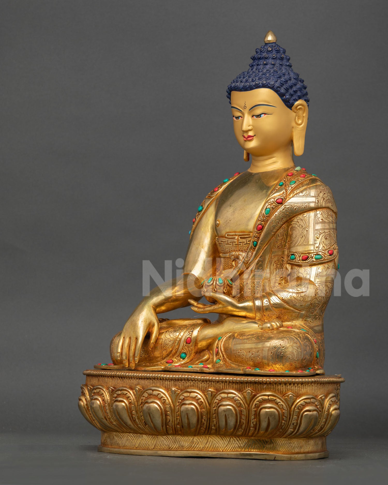 Shakyamuni Buddha Statue | 24K Gold Fire-Gilded Copper Art