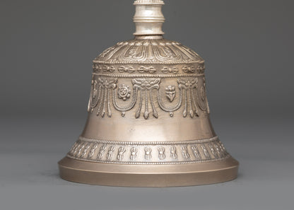Handcrafted Vajra and Bell Set | Bronze & Silver Tibetan Instruments