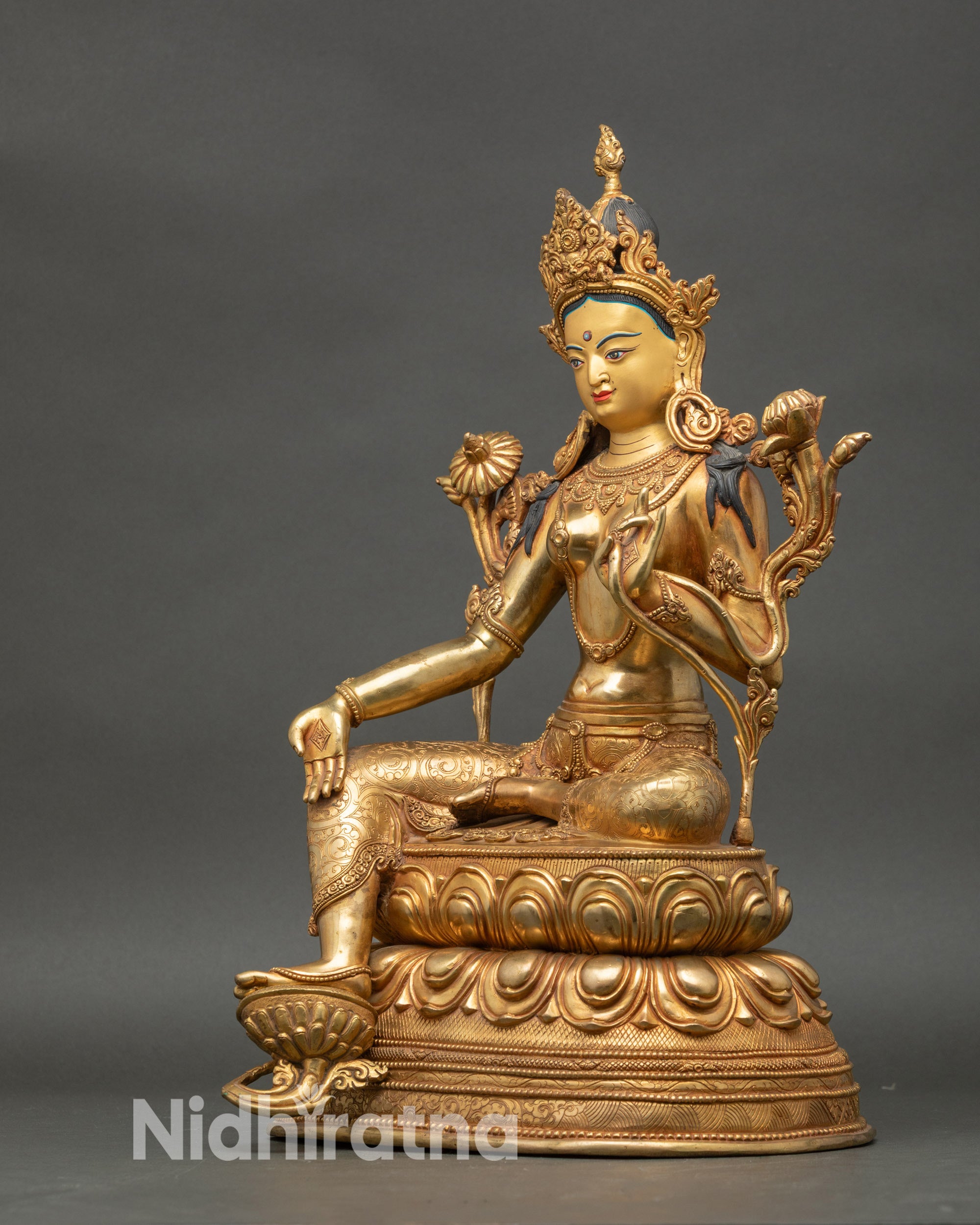 Green Tara Statue | Authentic Himalayan Craft for Spiritual Practice