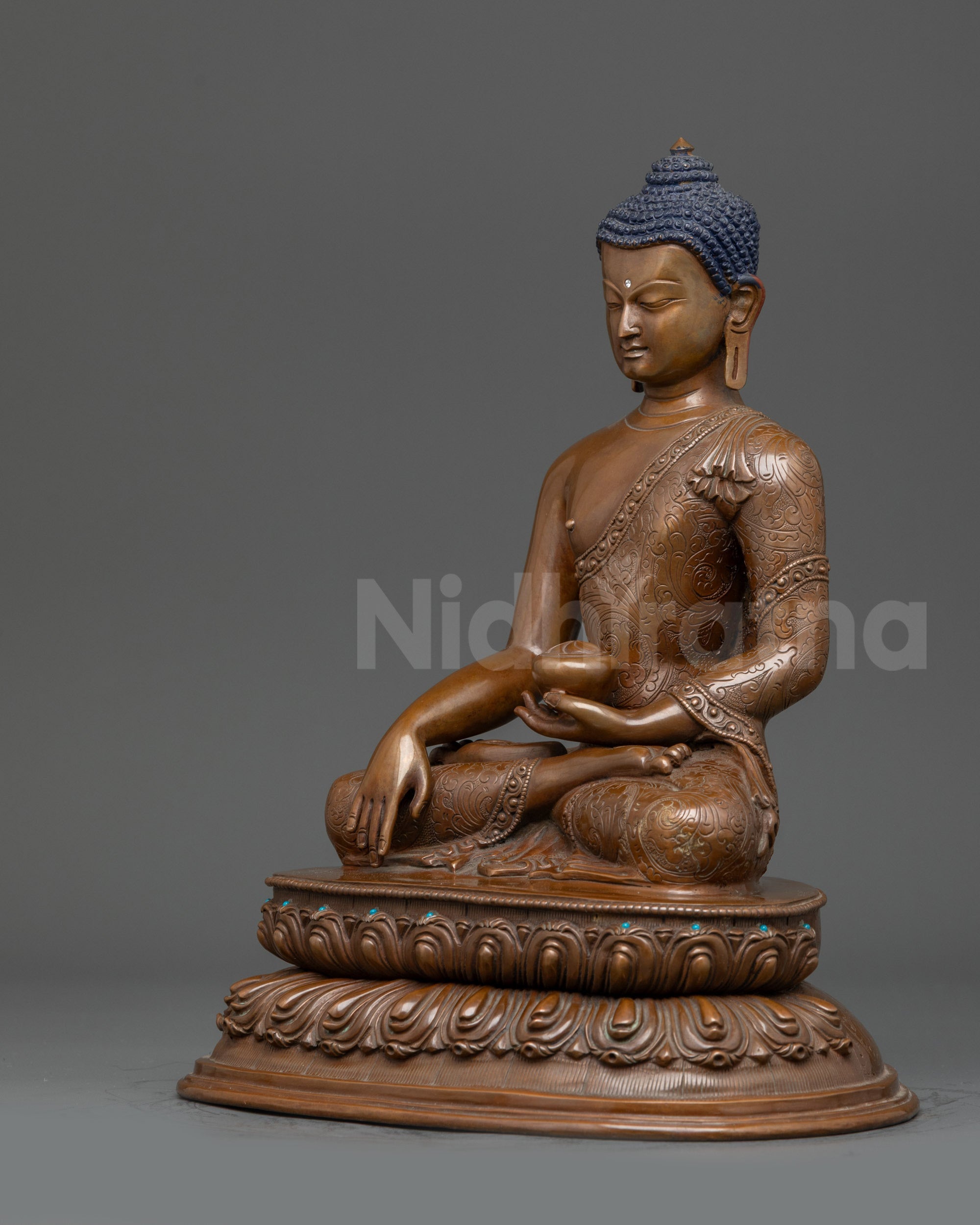 Oxidixed Shakyamuni Buddha Statue