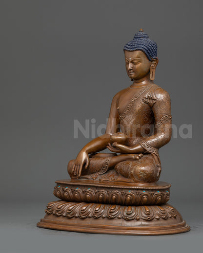 Oxidixed Shakyamuni Buddha Statue