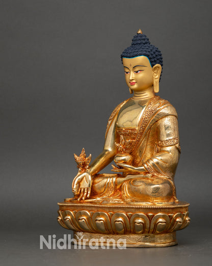 Healing Medicine Buddha Statue | 24K Gold Gilded Art