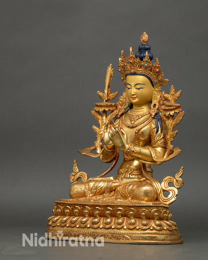 Himalayan Manjushri | Traditional Bodhisattva Statue for Sacred Space