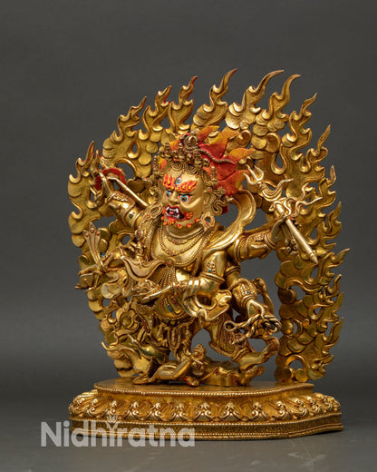 Six-Armed Mahakala Statue | Handicrafted Nepalese Sculpture