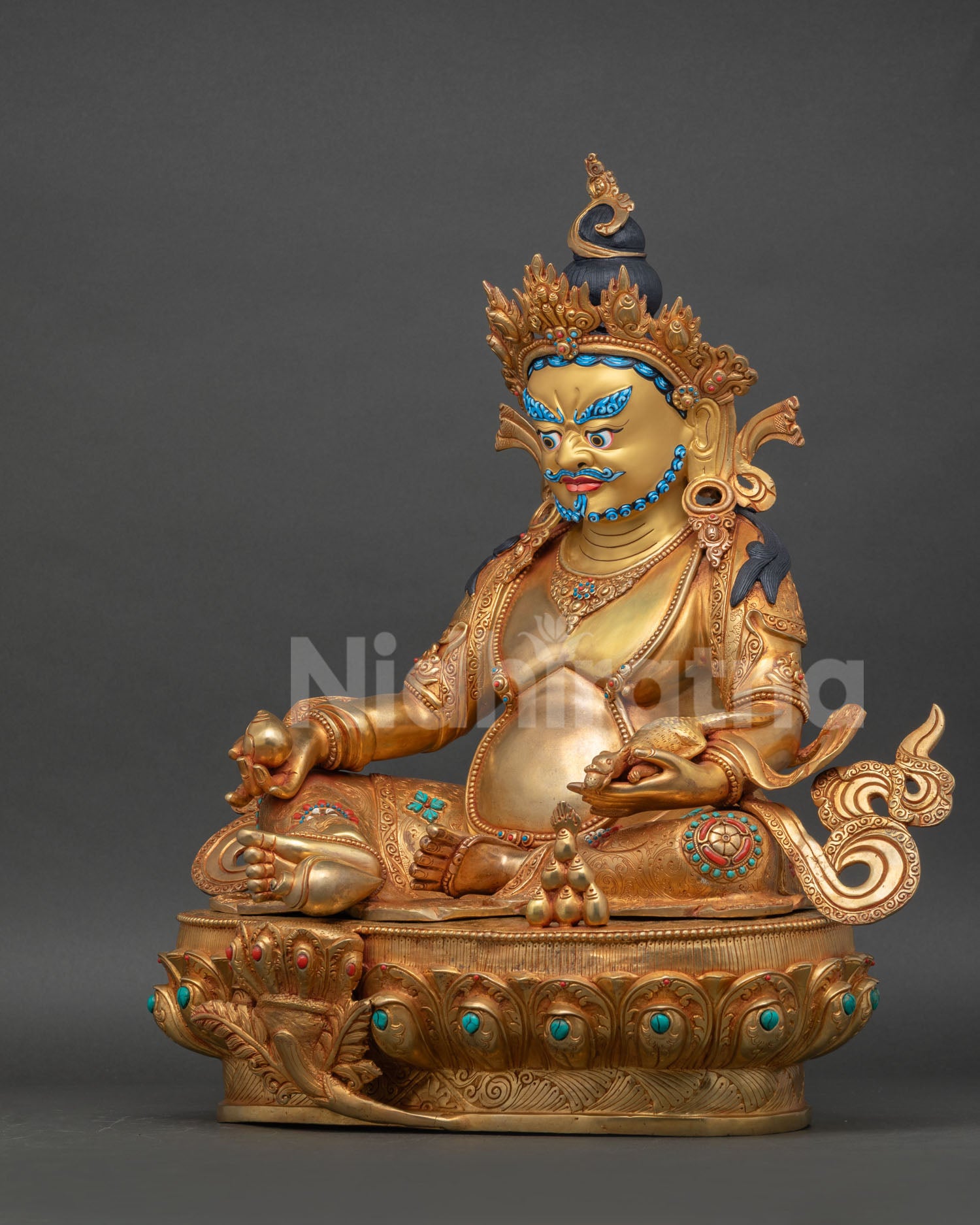 Handmade Dzambhala Statue -  Symbol of Prosperity & Abundance