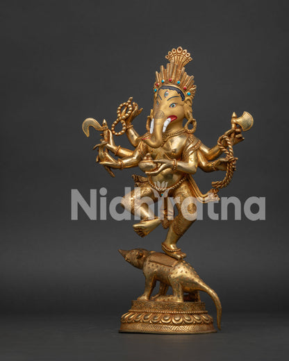 Six-Armed Ganesh Statue | Nepalese Art for Devotional Spaces