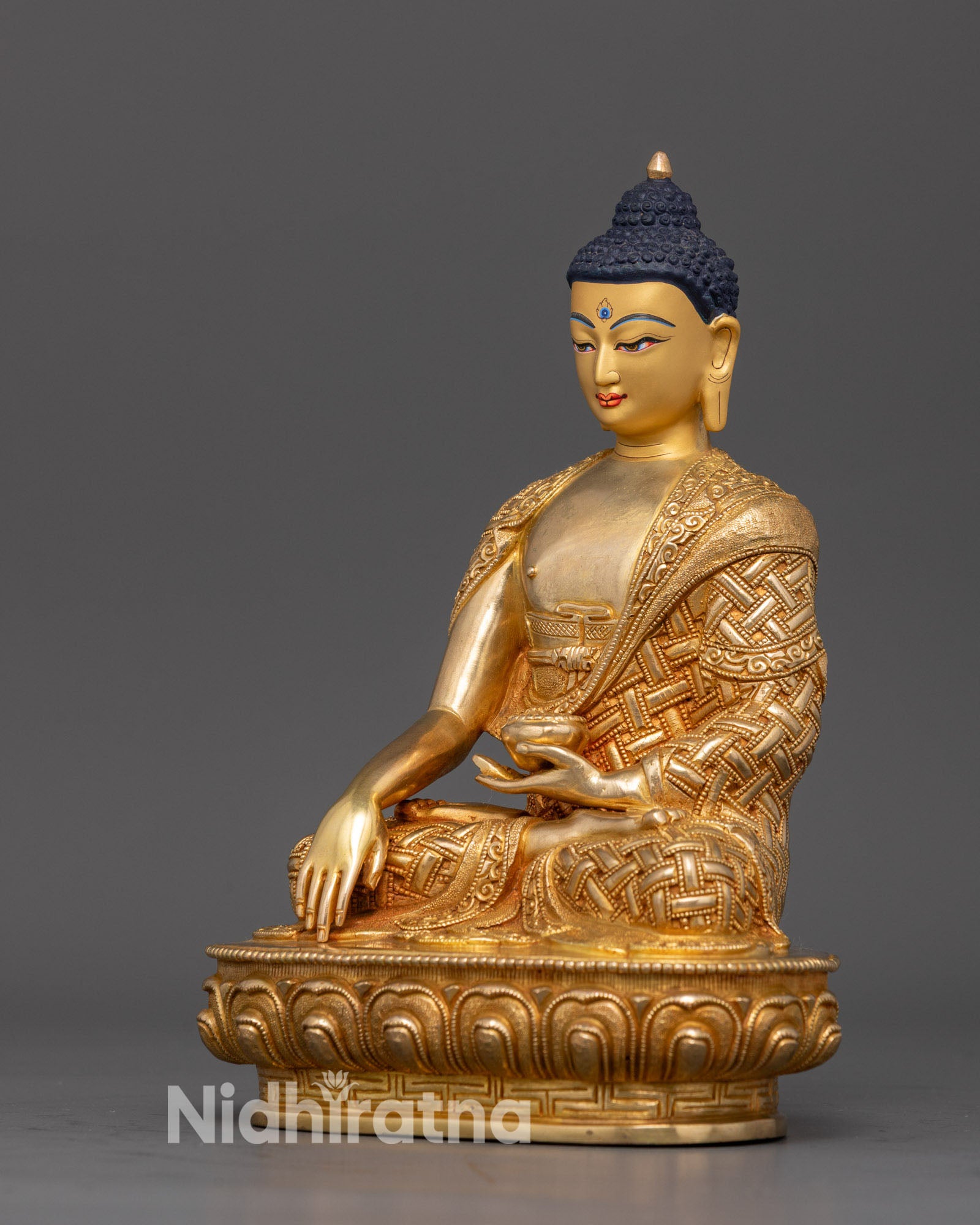 Embrace Serenity: 24K Gold Gilded Buddha Shakyamuni Statue