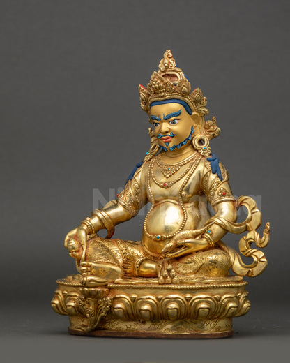 Dzambhala Buddhist Statue | Sacred Himalayan Prosperity Sculpture