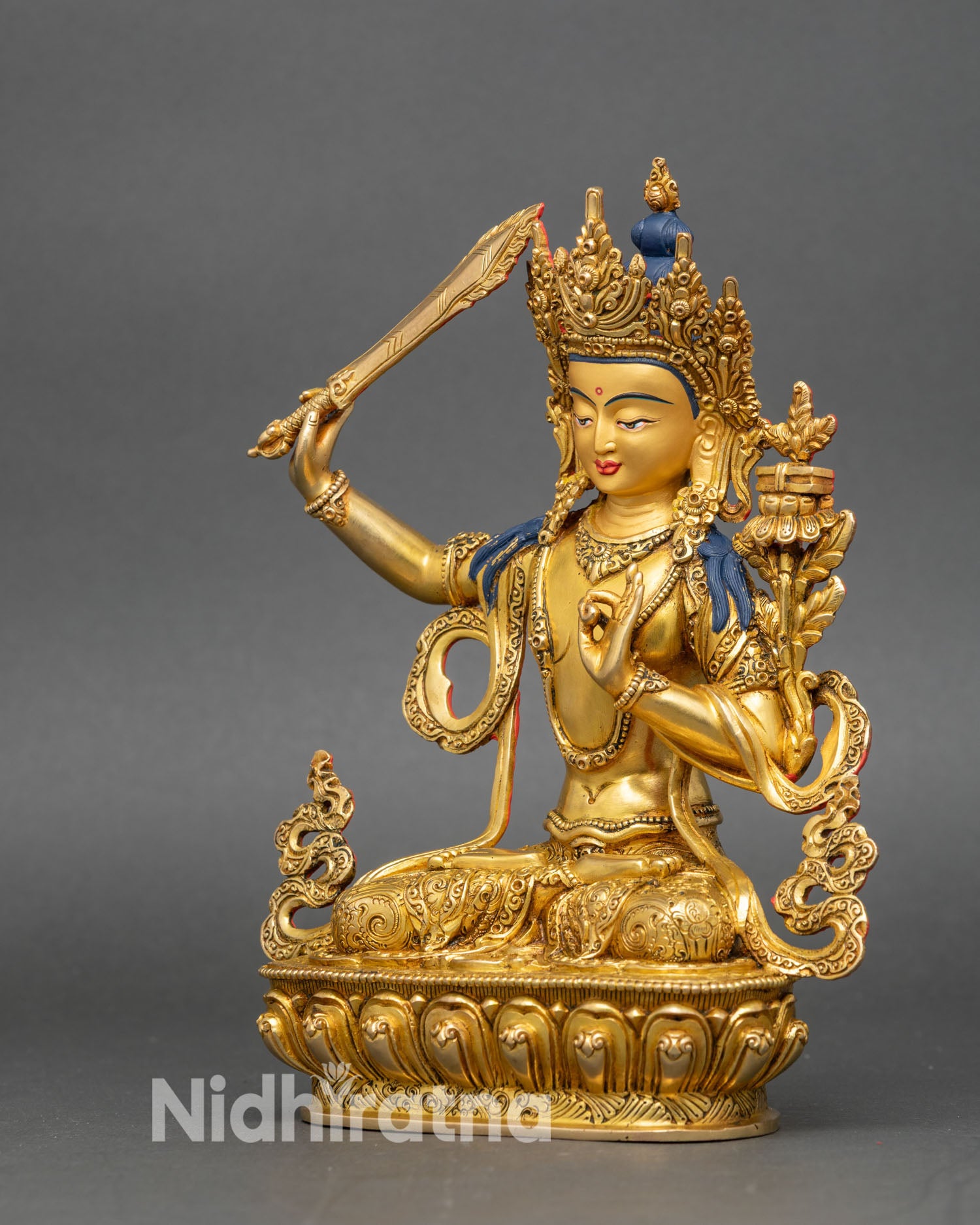 Manjushri Statue | Buddhist Wisdom Deity from Nepal