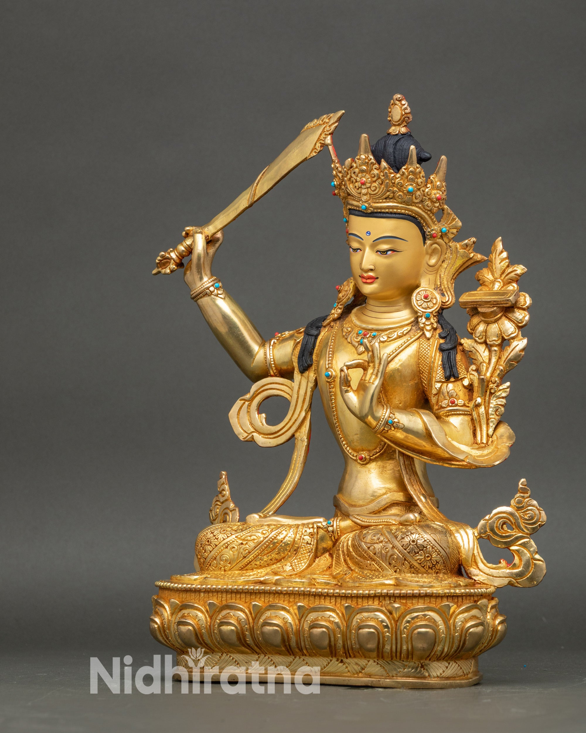 Handcrafted Manjushri Statue - Spiritual Decor for Knowledge