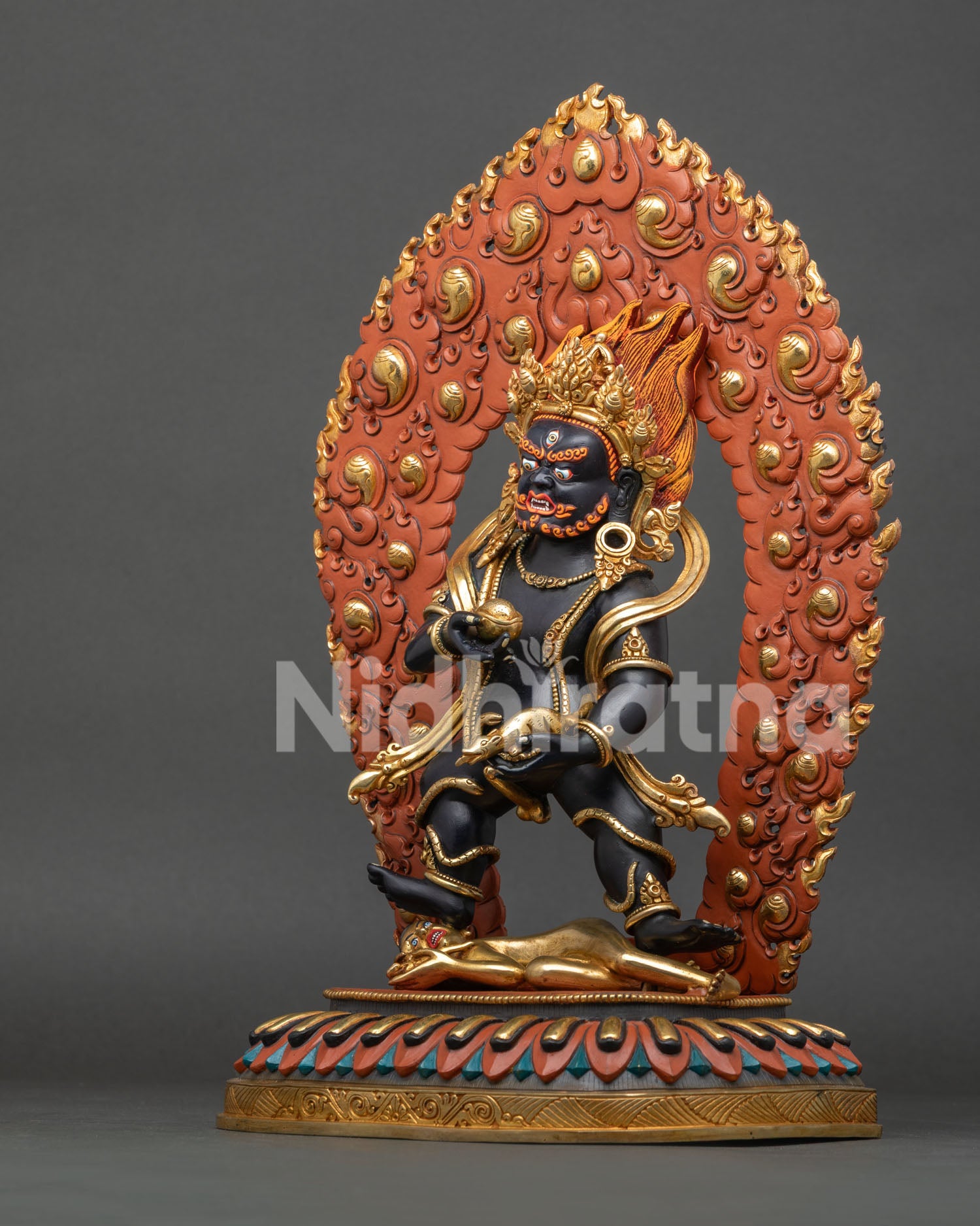 Black Dzambhala Statue | Traditional Buddhist Craftsmanship