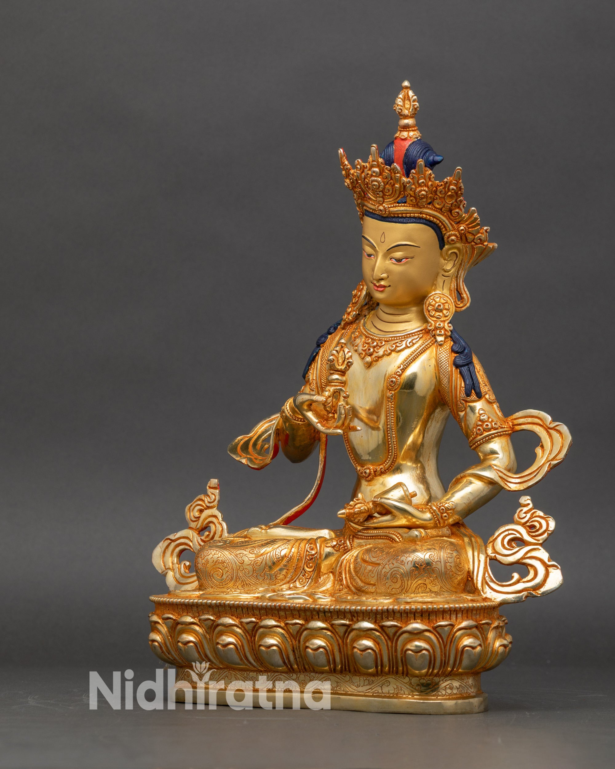 Copper Vajrasattva Statue | Gold-Gilded Deity for Meditation and Prayer