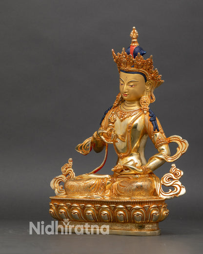 Copper Vajrasattva Statue | Gold-Gilded Deity for Meditation and Prayer