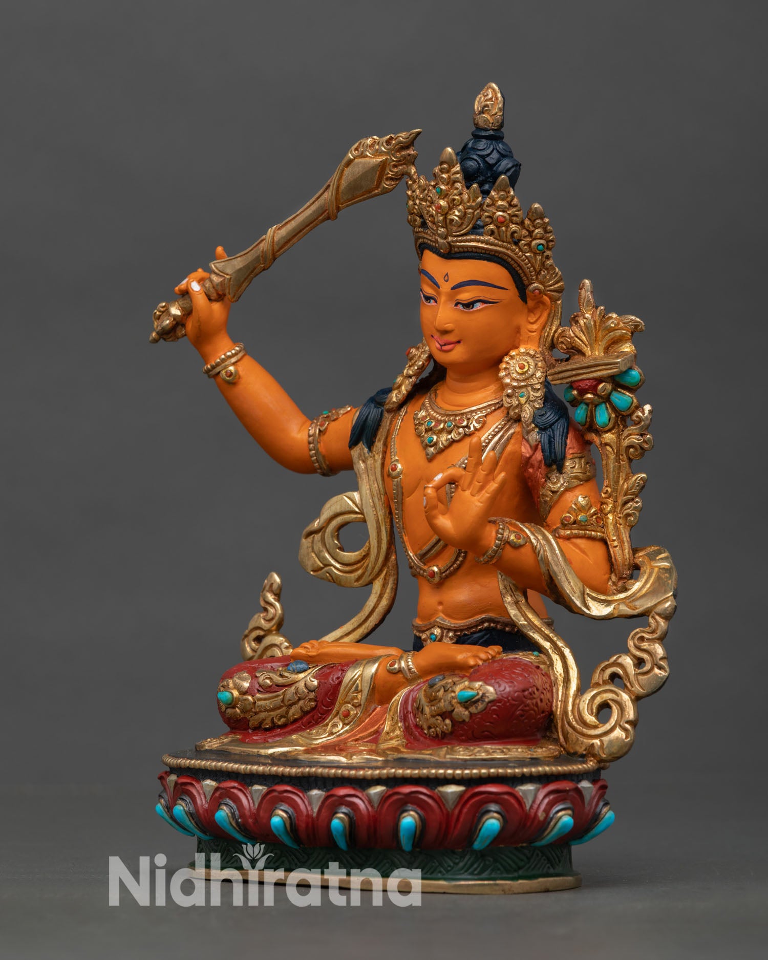 Manjushree Wisdom Deity Statue | Buddhist Spiritual Decor