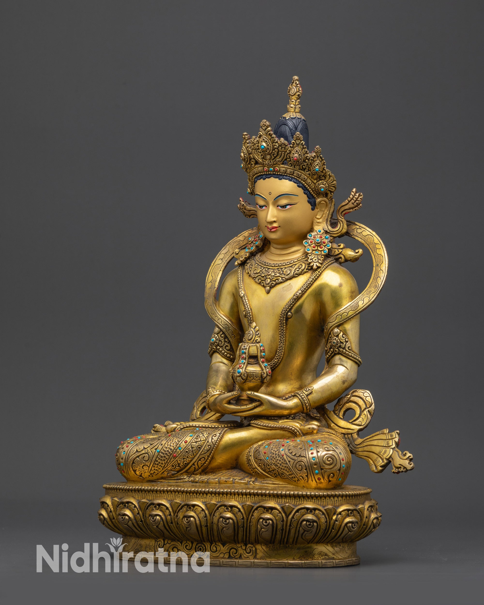 Traditional Amitayus Sculpture | Tibetan Statue for Spiritual Wellness