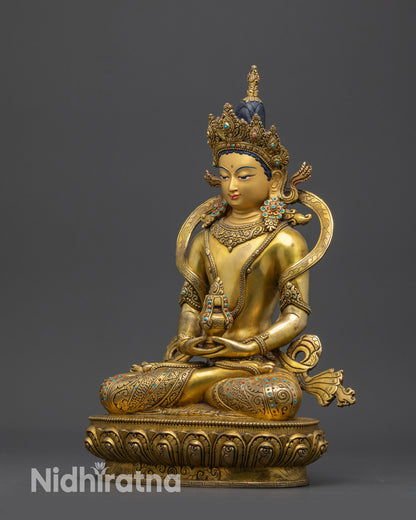 Traditional Amitayus Sculpture | Tibetan Statue for Spiritual Wellness