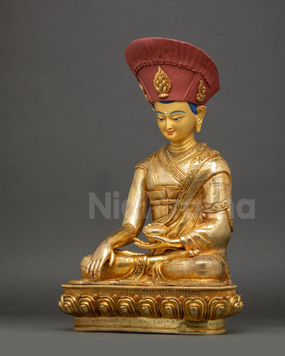 Buddhist Lama Jigten Sumgon Statue | Handmade Tibetan Sculpture Nepal