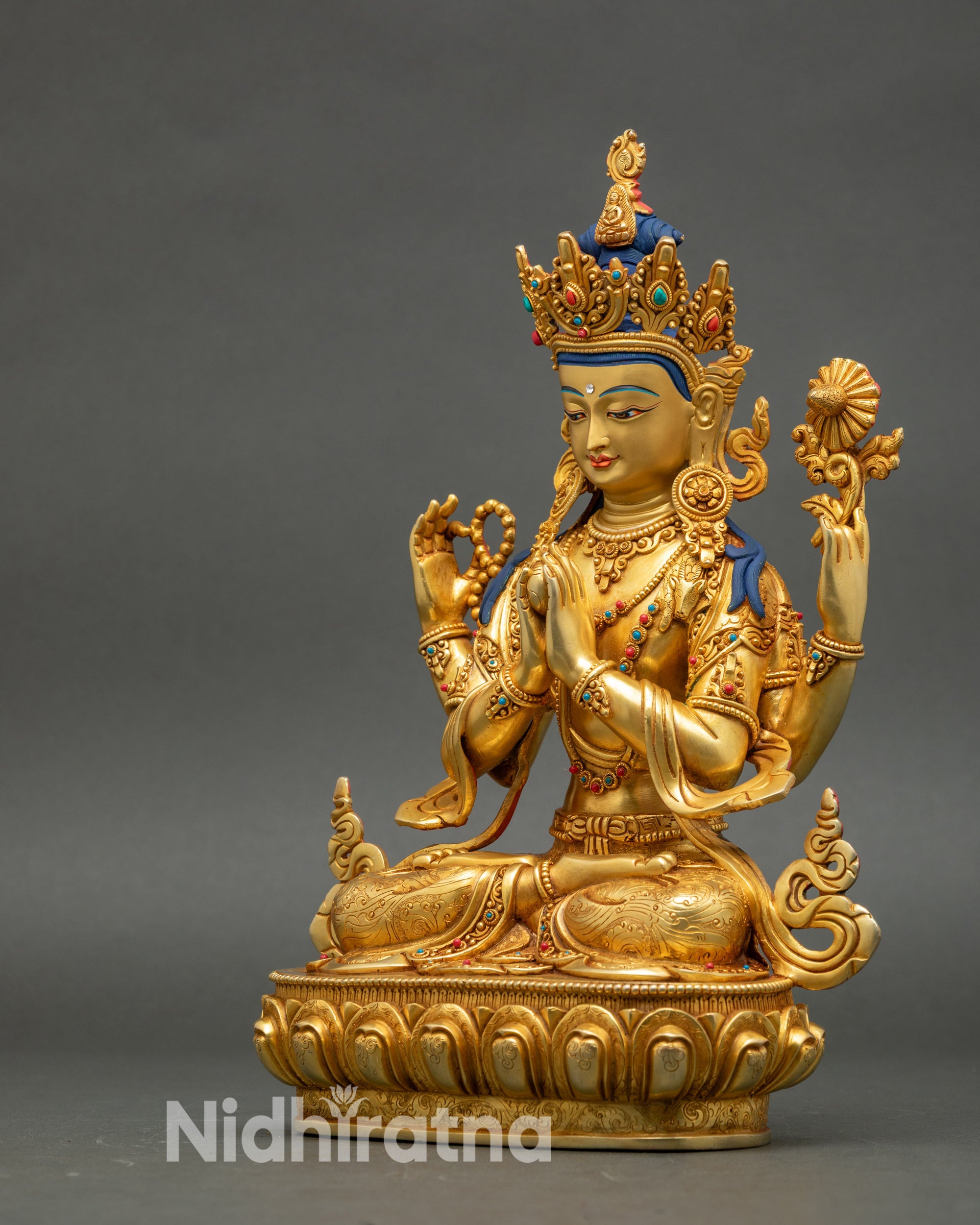 Avalokiteshvara Sculpture | Traditionally Crafted Statue from Nepal