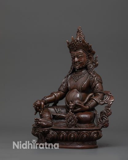 Yellow Dzambhala Statue – Handcrafted Nepalese God of Wealth
