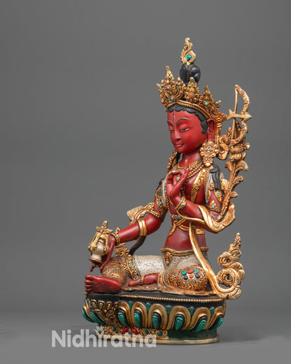 Red Tara Meditation Statue | Nepalese Sculpture for Spiritual Blessing