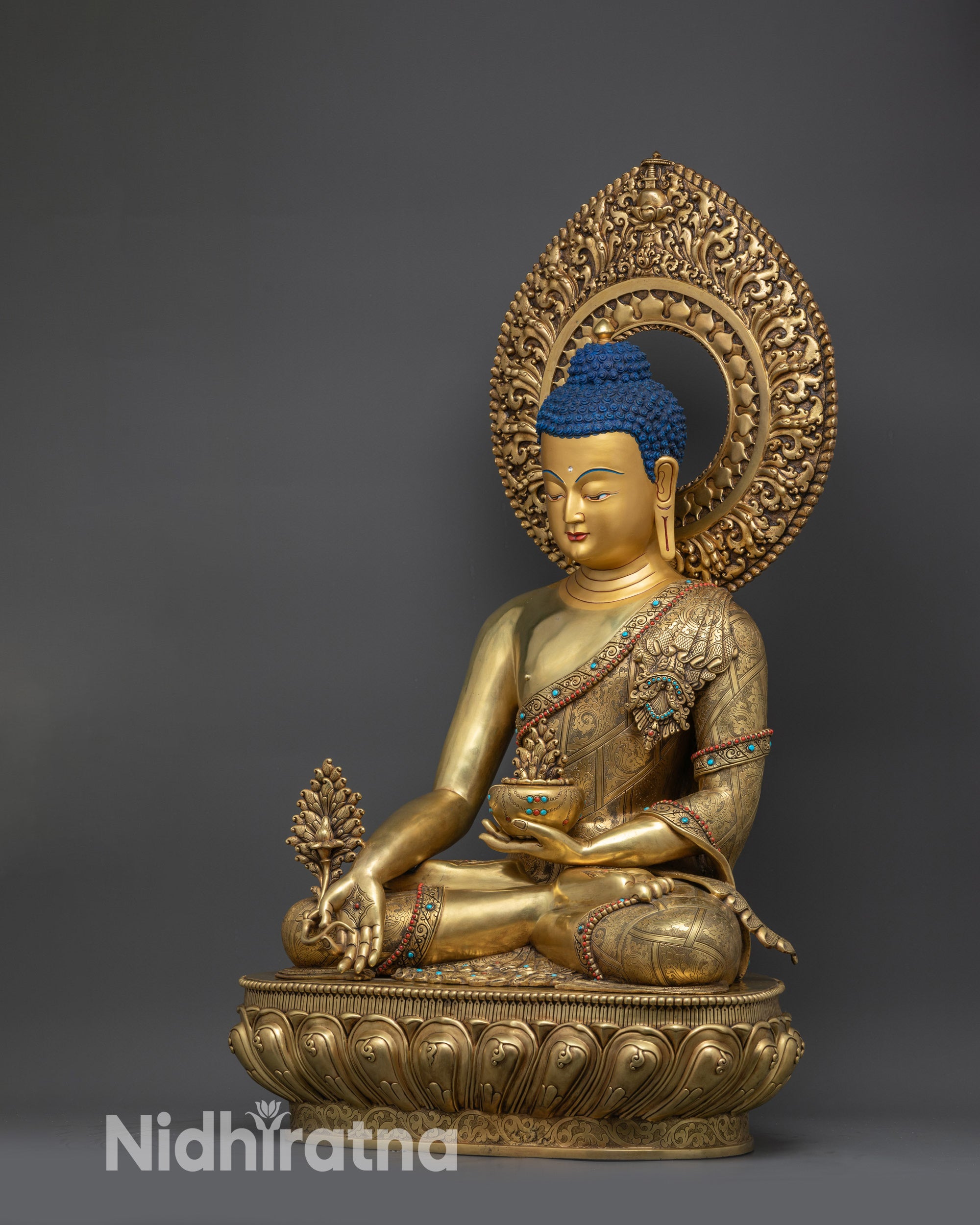 Premium Medicine Buddha Healing Sculpture | Traditional Himalayan Art